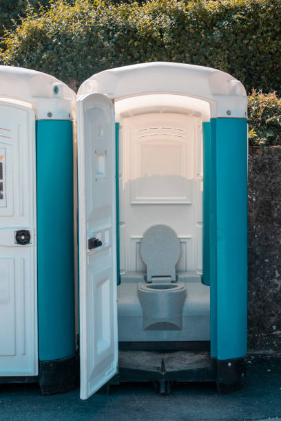 empty outdoor standard portable toilet
